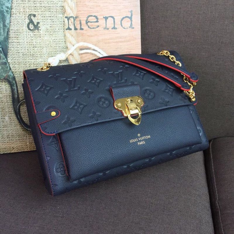 LV Vavin MM Monogram Empreinte Navy Blue For Women, Women’s Handbags, Shoulder And Crossbody Bags 9.8in/25cm LV M43925 - Image 2