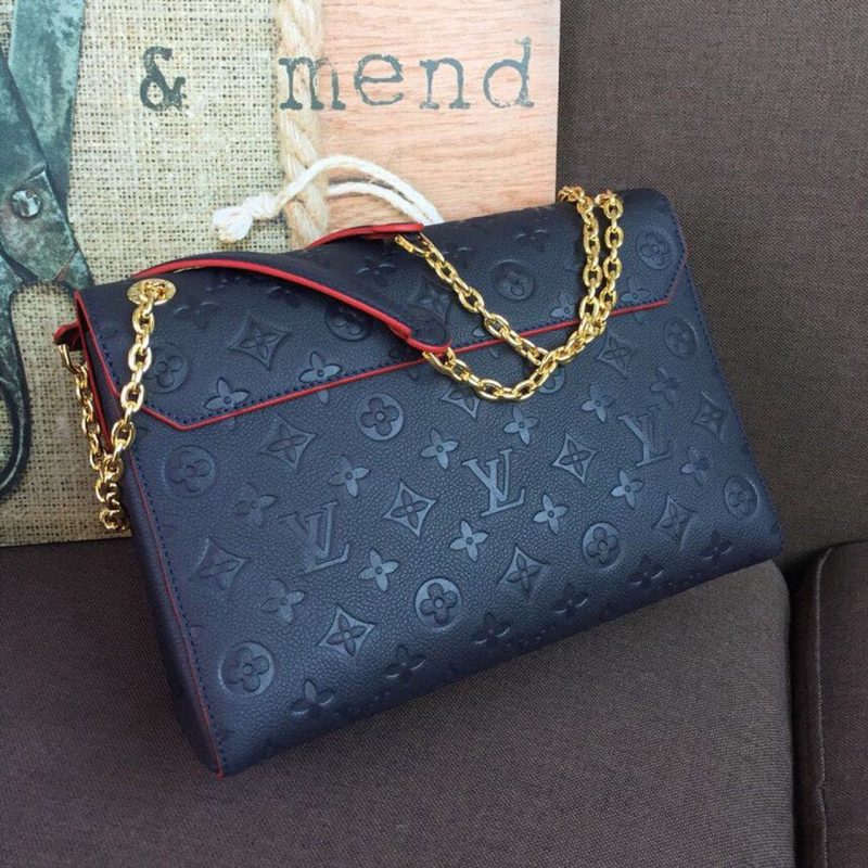 LV Vavin MM Monogram Empreinte Navy Blue For Women, Women’s Handbags, Shoulder And Crossbody Bags 9.8in/25cm LV M43925 - Image 5