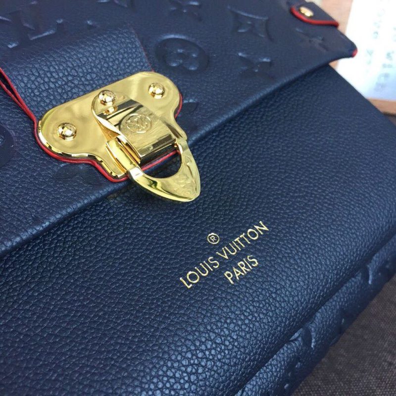 LV Vavin MM Monogram Empreinte Navy Blue For Women, Women’s Handbags, Shoulder And Crossbody Bags 9.8in/25cm LV M43925 - Image 9
