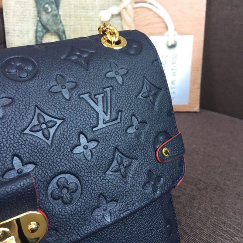 LV Vavin MM Monogram Empreinte Navy Blue For Women, Women’s Handbags, Shoulder And Crossbody Bags 9.8in/25cm LV M43925 - Image 10