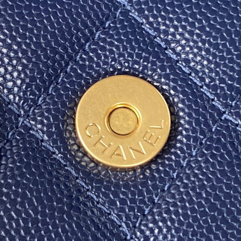 CHL Clutch With Chain Gold Hardware Grained Shinny Navy Blue For Women, Women’s Handbags, Shoulder Bags 4.7in/12cm AP2857 - Image 6