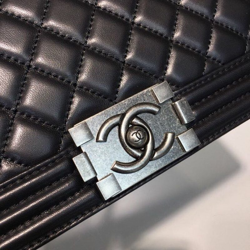 CHL Boy Handbag Silver Hardware Black For Women, Women’s Bags, Shoulder And Crossbody Bags 9.8in/25cm A67086 - Image 4