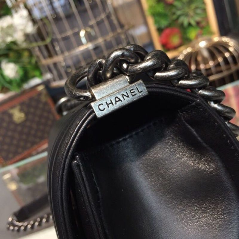 CHL Boy Handbag Silver Hardware Black For Women, Women’s Bags, Shoulder And Crossbody Bags 9.8in/25cm A67086 - Image 3