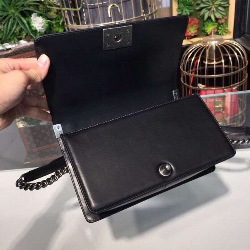 CHL Boy Handbag Silver Hardware Black For Women, Women’s Bags, Shoulder And Crossbody Bags 9.8in/25cm A67086 - Image 6