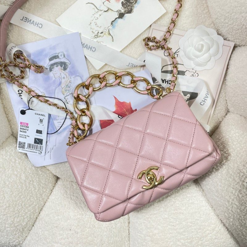 CHL Flap Bag Gold Hardware PiNike For Women, Women’s Handbags, Shoulder Bags 7.9in/20cm AS3366 - Image 7