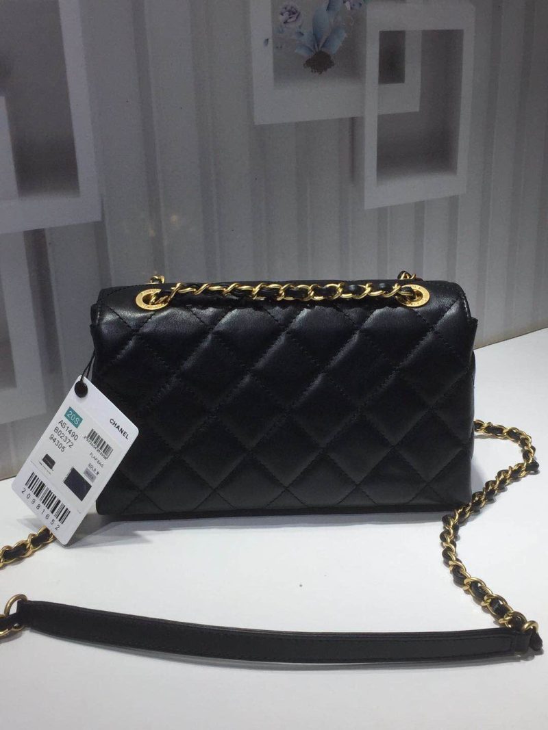 CHLFront Logo Small Flap Bag Gold Hardware Black For Women, Women’s Handbags, Shoulder Bags 8.2in/21cmAS1490 - Image 3