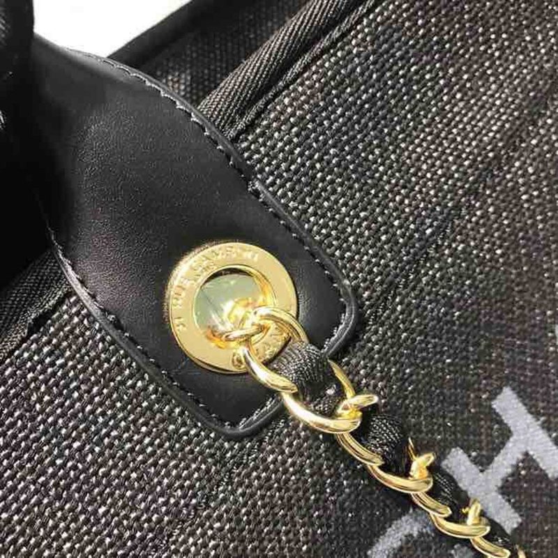 CHL Deauville Tote Canvas Bag Black/Grey/Multi For Women 14.9in/38cm - Image 6