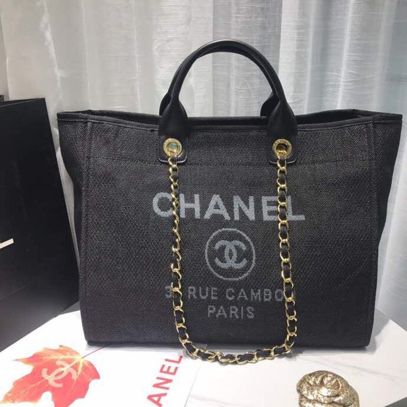 CHL Deauville Tote Canvas Bag Black/Grey/Multi For Women 14.9in/38cm - Image 2