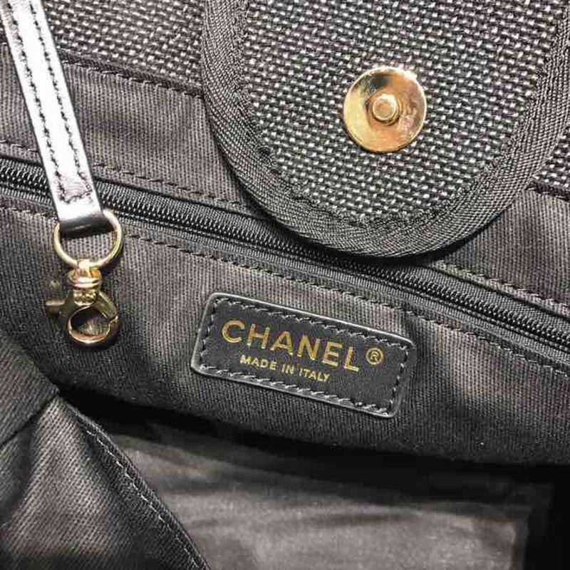CHL Deauville Tote Canvas Bag Black/Grey/Multi For Women 14.9in/38cm - Image 10
