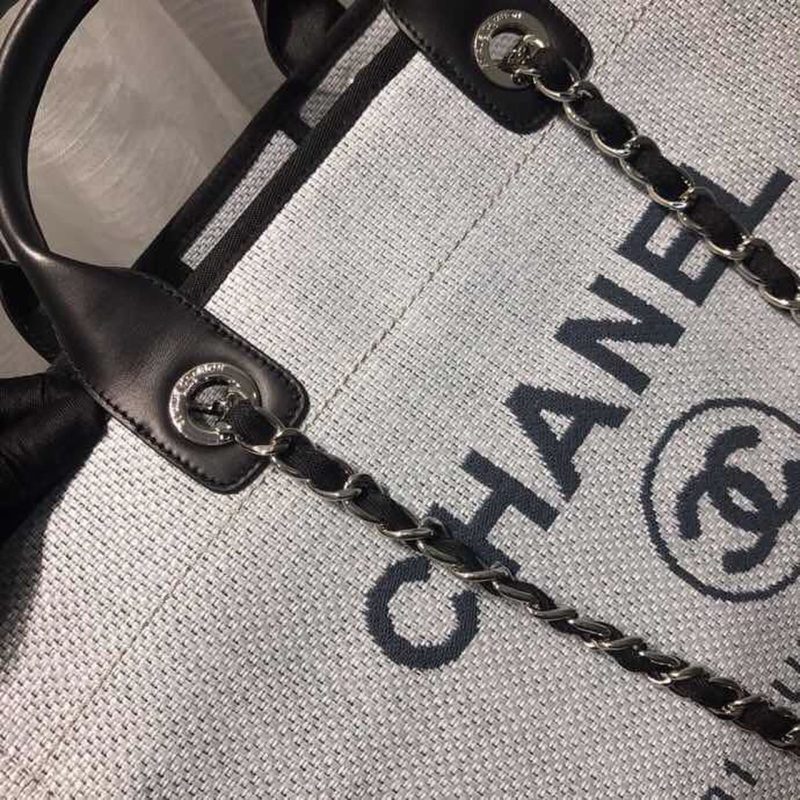 CHL Deauville Tote Canvas Bag Light Grey For Women, Women’s Handbags, Shoulder Bags 15in/38cm A66941 - Image 7