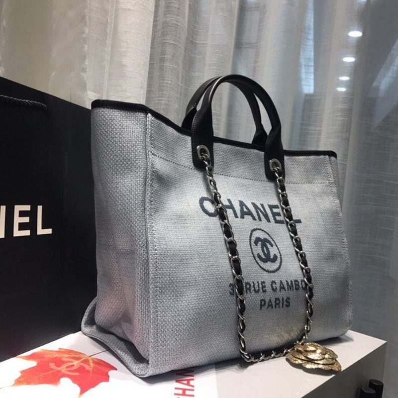 CHL Deauville Tote Canvas Bag Light Grey For Women, Women’s Handbags, Shoulder Bags 15in/38cm A66941 - Image 6