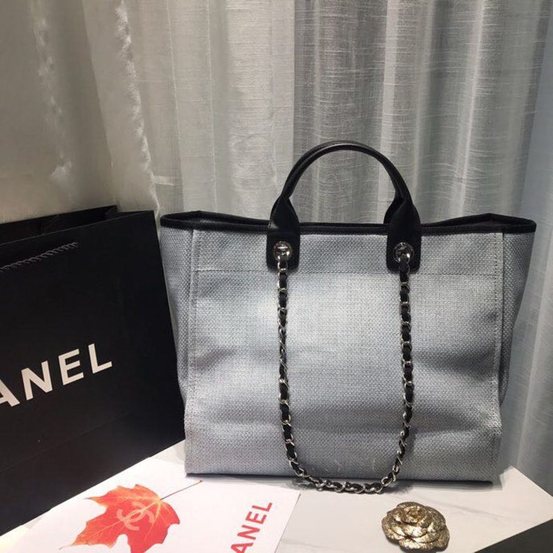 CHL Deauville Tote Canvas Bag Light Grey For Women, Women’s Handbags, Shoulder Bags 15in/38cm A66941 - Image 9