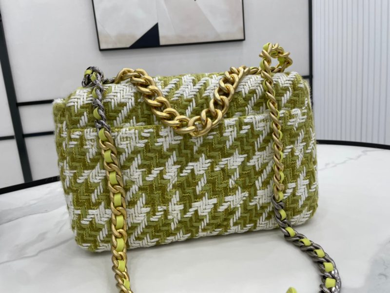 CHL 19 Large Handbag Gold Hardware Green For Women, Women’s Handbags, Shoulder Bags 11.8in/30cm - Image 6
