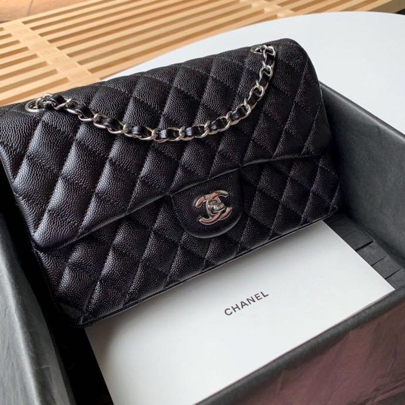 CHL Classic Handbag Silver Hardware Black For Women, Women’s Bags, Shoulder And Crossbody Bags 10.2in/26cm A01112 - Image 2