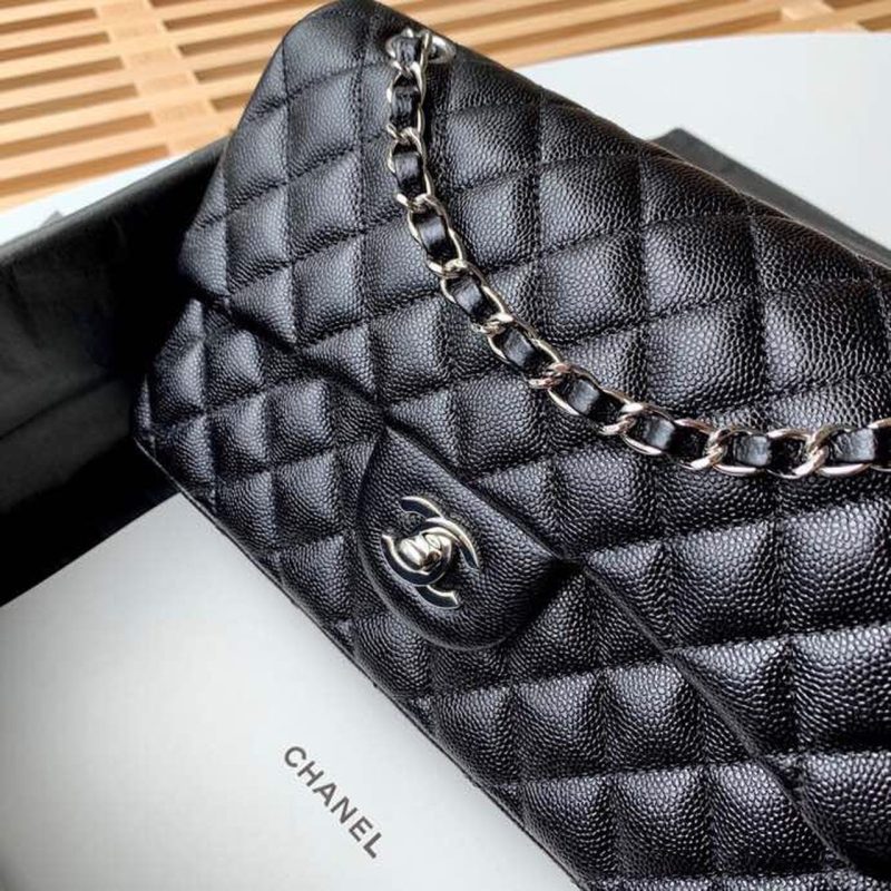 CHL Classic Handbag Silver Hardware Black For Women, Women’s Bags, Shoulder And Crossbody Bags 10.2in/26cm A01112 - Image 7