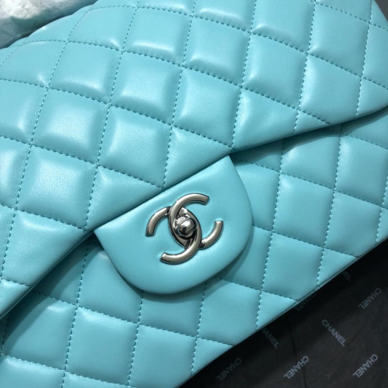CHLLarge Classic Handbag Gold Hardware Blue For Women, Women’s Handbags, Shoulder Bags 11.8in/30cm - Image 8
