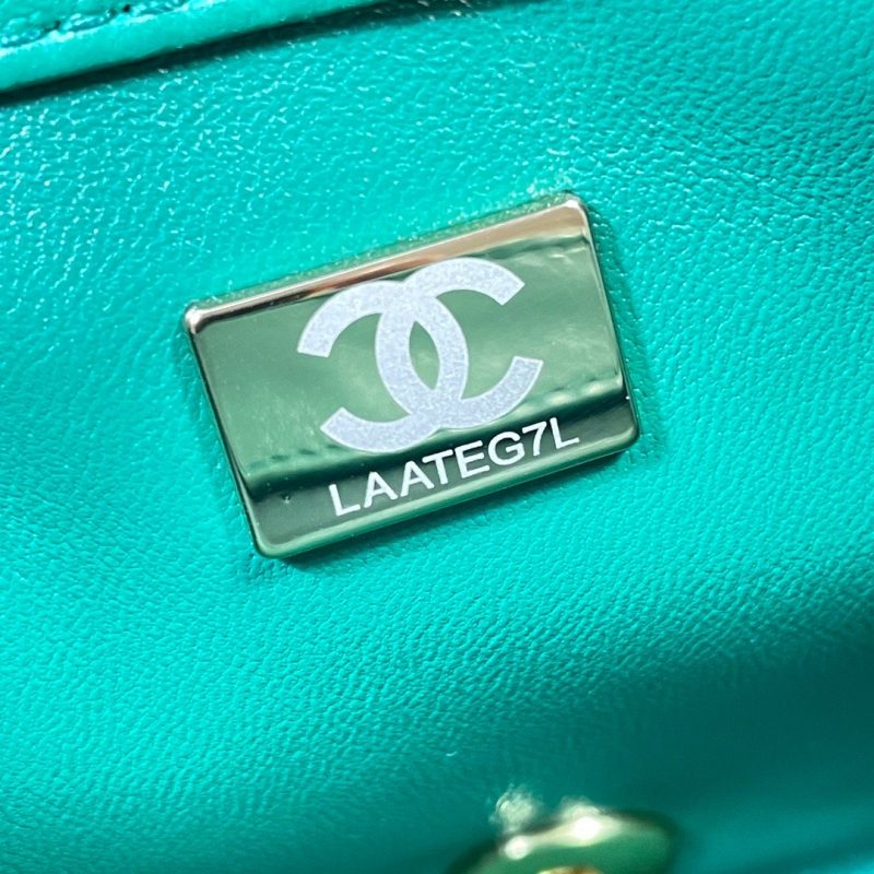 CHLLarge Flap Bag Gold Hardware Green For Women, Women’s Handbags, Shoulder Bags 9.1in/23cm AS3367 - Image 9