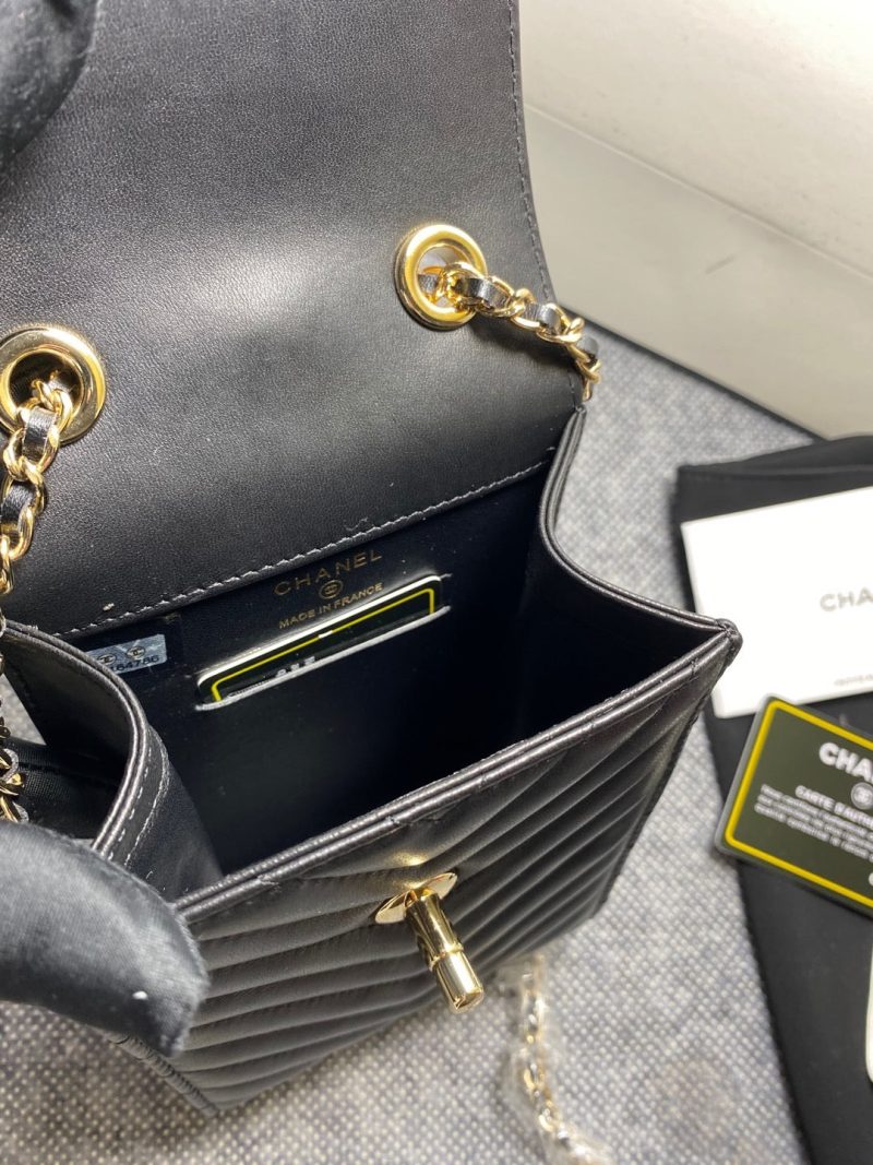 CHL Chevron Trendy CHL Phone Black Bag For Women 18cm/7in - Image 3