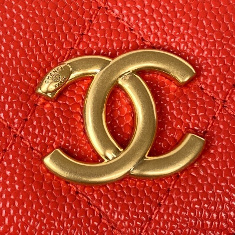 CHL Clutch With Chain Gold Hardware Grained Shinny Red For Women, Women’s Handbags, Shoulder Bags 4.7in/12cm AP2857 - Image 7