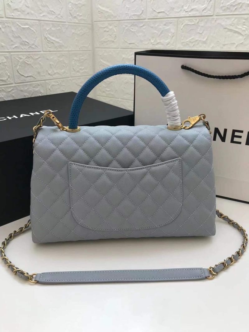 CHLLarge Flap Bag With Top Handle Light Grey For Women, Women’s Handbags, Shoulder And Crossbody Bags 11in/28cm A92991 - Image 2