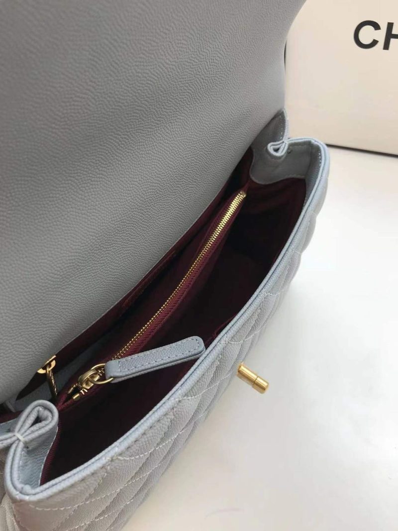 CHLLarge Flap Bag With Top Handle Light Grey For Women, Women’s Handbags, Shoulder And Crossbody Bags 11in/28cm A92991 - Image 5