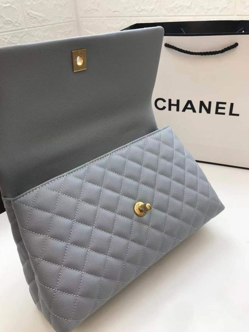 CHLLarge Flap Bag With Top Handle Light Grey For Women, Women’s Handbags, Shoulder And Crossbody Bags 11in/28cm A92991 - Image 7