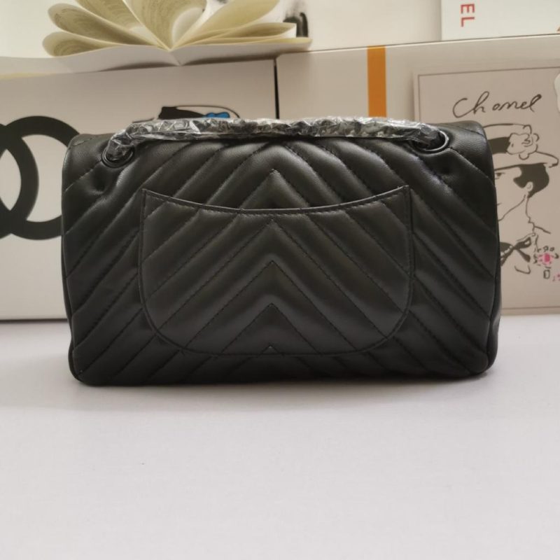 CHL Chevron Classic Handbag Black Hardware Black For Women, Women’s Bags, Shoulder And Crossbody Bags 10.2in/26cm - Image 3