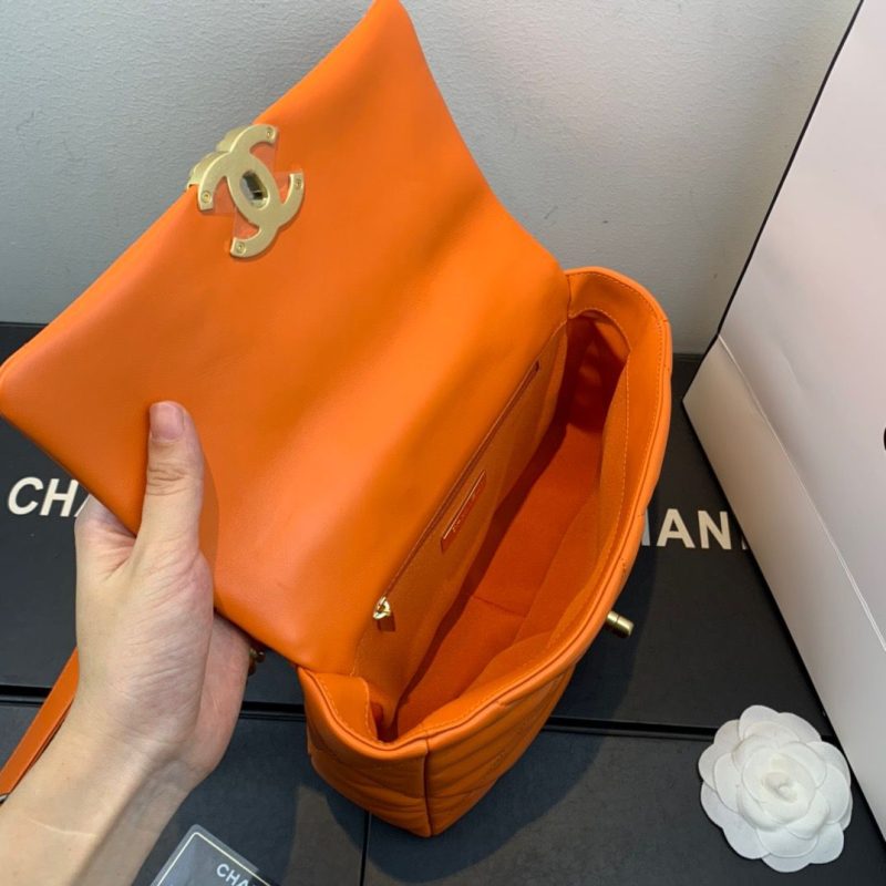CHL 19 Handbag Orange For Women 10.1in/26cm - Image 8