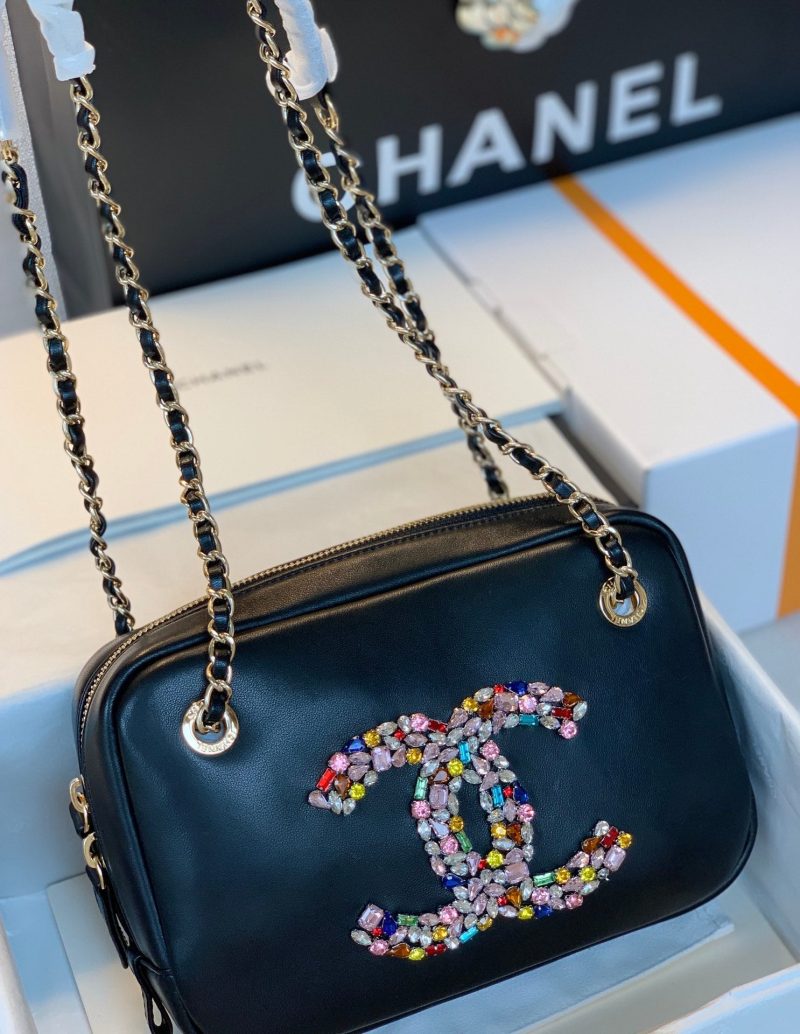 CHL Camera Cubic Diamonds Black Bag For Women 12.5cm/4.9in - Image 7