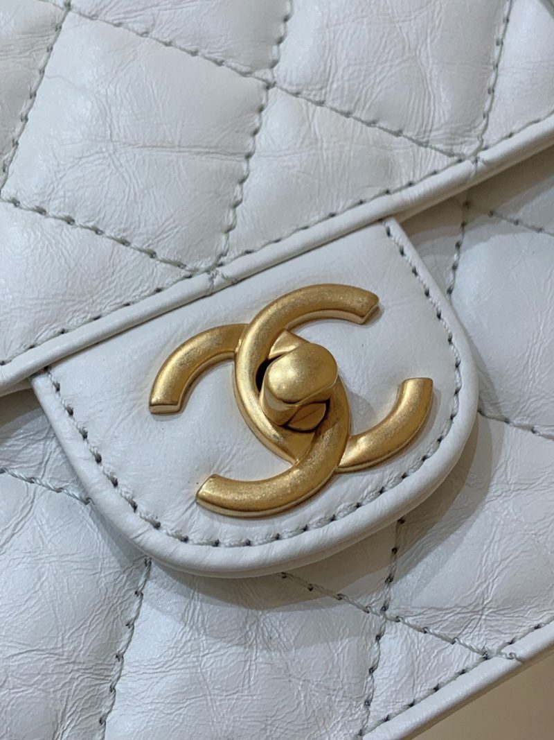 CHL Co Co Shoulder Bag Gold Chain White For Women 9.8in/25cm - Image 4