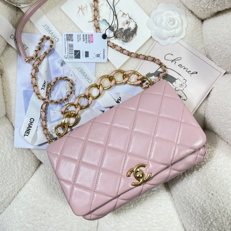 CHLLarge Flap Bag Gold Hardware PiNike For Women, Women’s Handbags, Shoulder Bags 9.1in/23cm AS3367 - Image 4