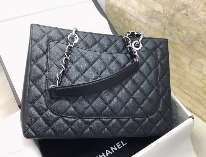 CHL Classic Tote Bag Silver Hardware Black For Women 13.3in/34cm - Image 8