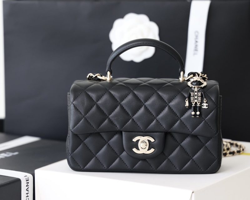 CHL Flap Bag Mini Doll Handle Bag 20cm Black