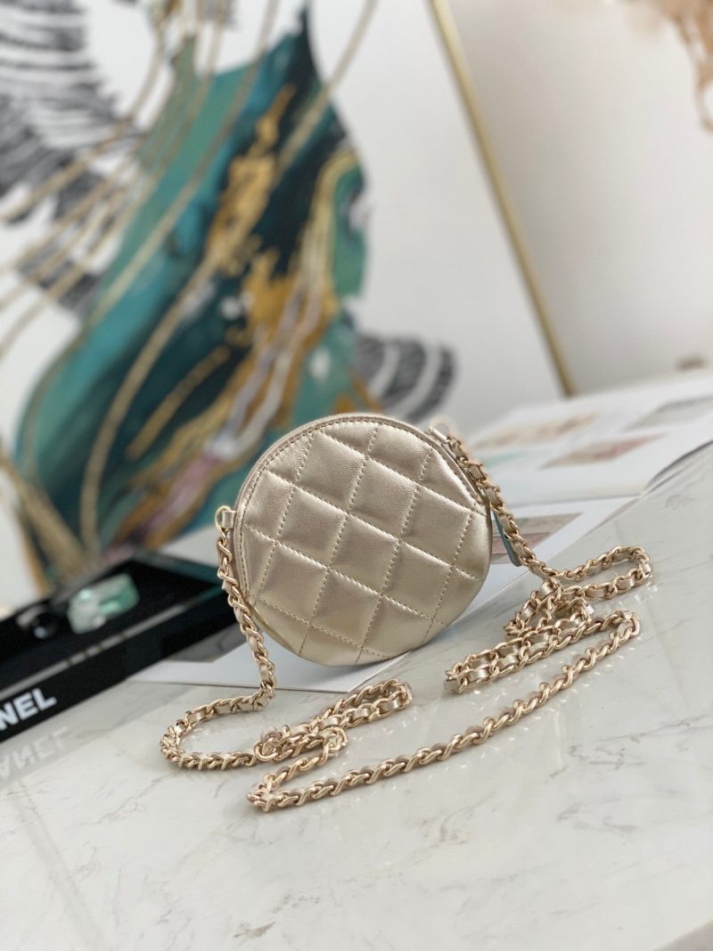 CHL Camellia Clutch With Chain Gold Bag For Women 11cm/4in - Image 9
