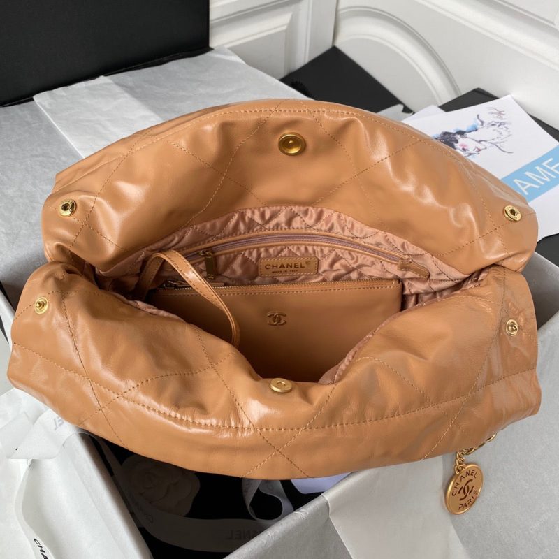 CHL 22 Handbag Gold Hardware Shiny Camel For Women, Women’s Handbags, Shoulder Bags 16.5in/38cm AS3261 B08037 NB356 - Image 4