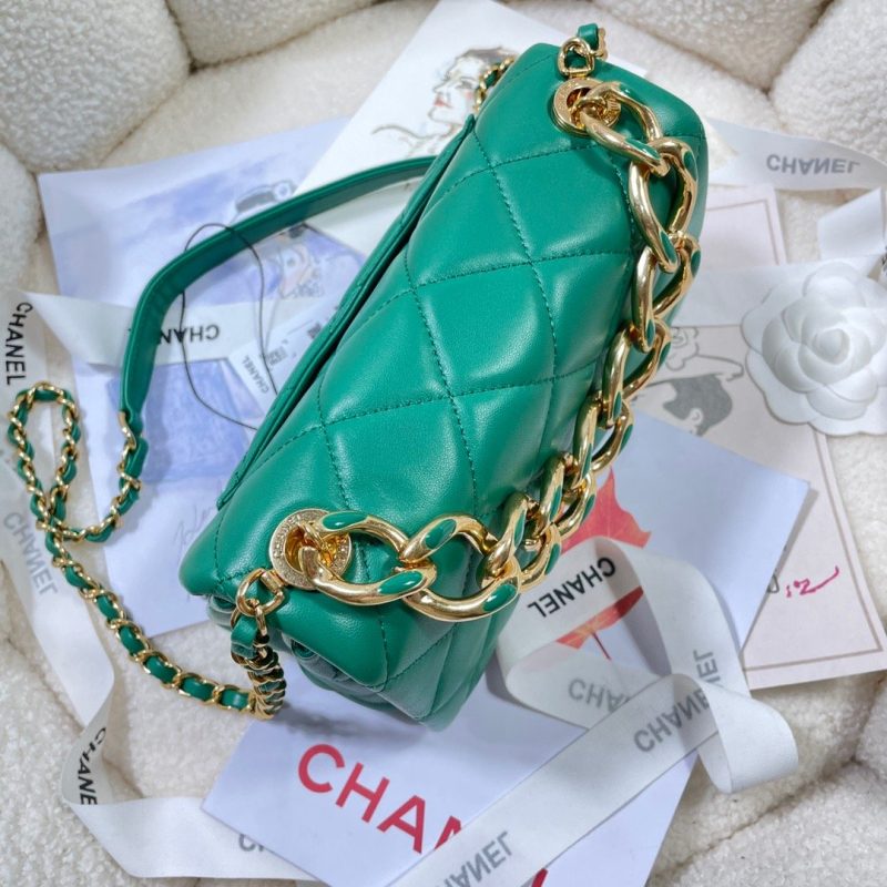 CHL Flap Bag Gold Hardware Green For Women, Women’s Handbags, Shoulder Bags 7.9in/20cm AS3366 - Image 4