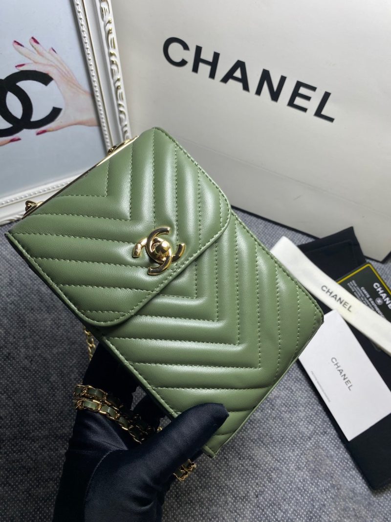 CHL Chevron Trendy CHL Phone Olive Bag For Women 18cm/7in - Image 5