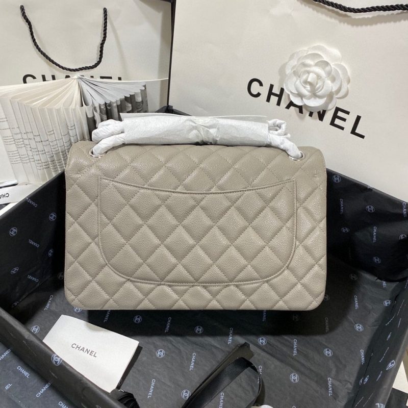 CHLLarge Classic Handbag Silver Hardware Grey For Women, Women’s Handbags, Shoulder Bags 11.8in/30cm - Image 4