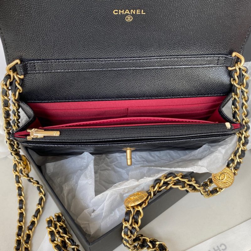 CHL Clutch With Chain Gold Hardware Black For Women, Women’s Handbags, Shoulder Bags 7.1in/18cm AP2860 - Image 4