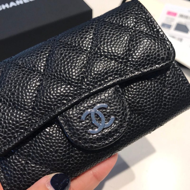 CHL Classic Card Holder Silver Hardware Black For Women, Women’s Wallet 4.5in/11.5cm - Image 4