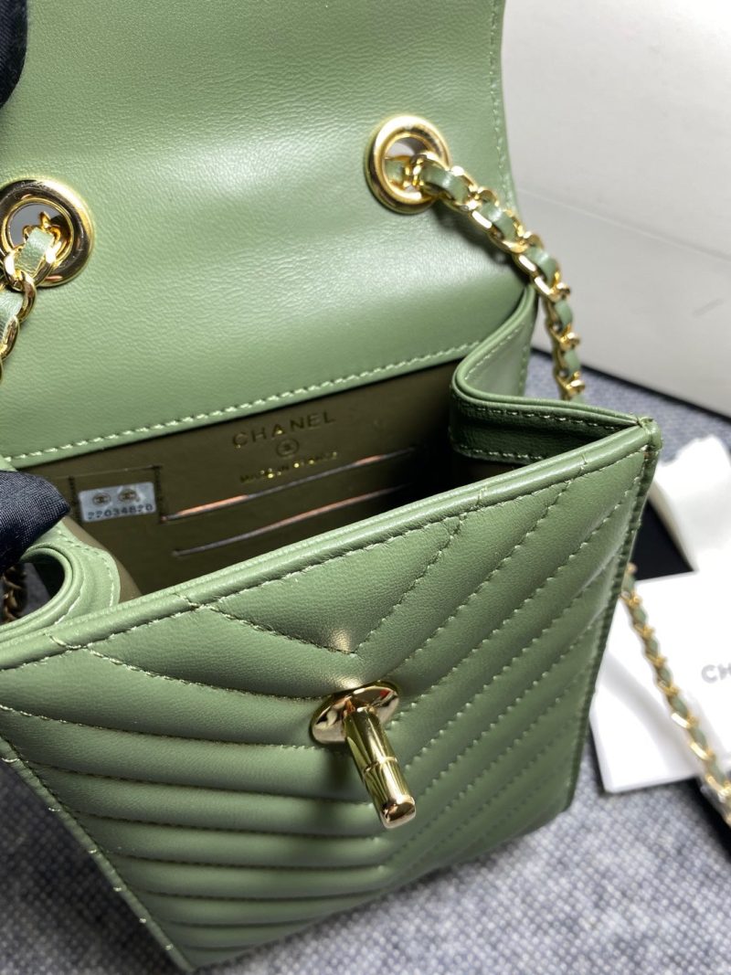 CHL Chevron Trendy CHL Phone Olive Bag For Women 18cm/7in - Image 4