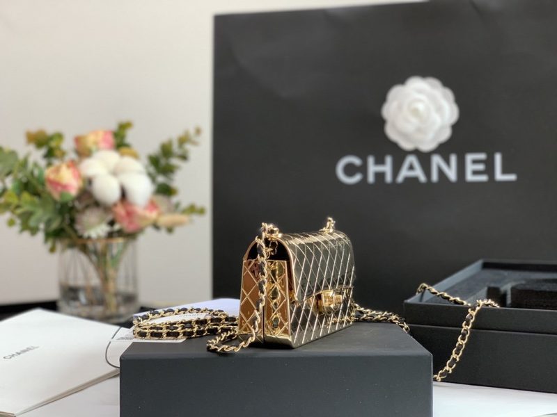 CHL Evening Flap Small Gold Bag For Women 12cm/4.5in - Image 4
