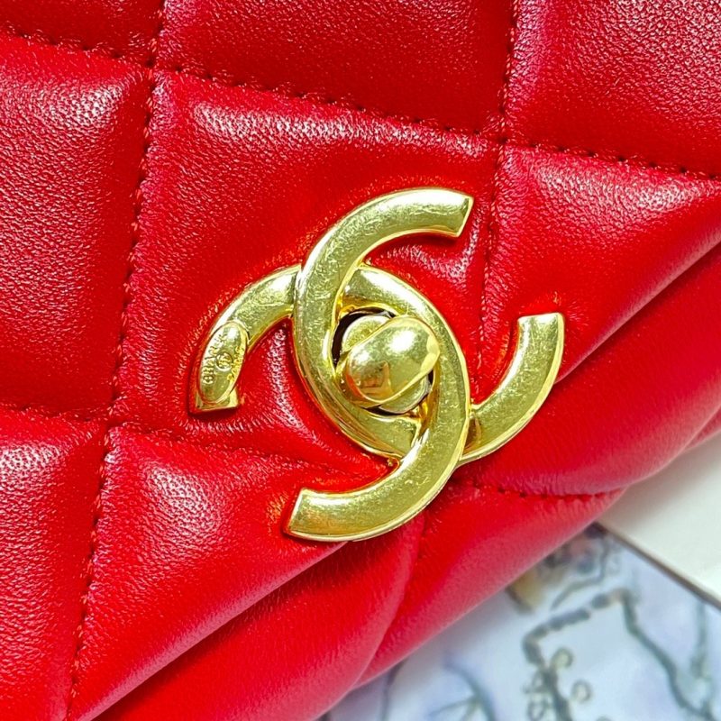 CHL Flap Bag Gold Hardware Red For Women, Women’s Handbags, Shoulder Bags 7.9in/20cm AS3366 - Image 5