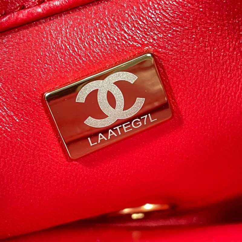 CHL Flap Bag Gold Hardware Red For Women, Women’s Handbags, Shoulder Bags 7.9in/20cm AS3366 - Image 4
