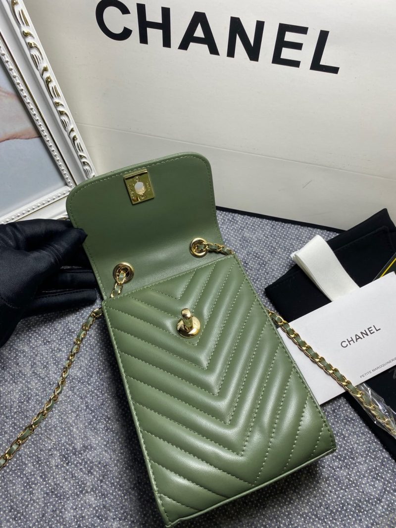 CHL Chevron Trendy CHL Phone Olive Bag For Women 18cm/7in - Image 2