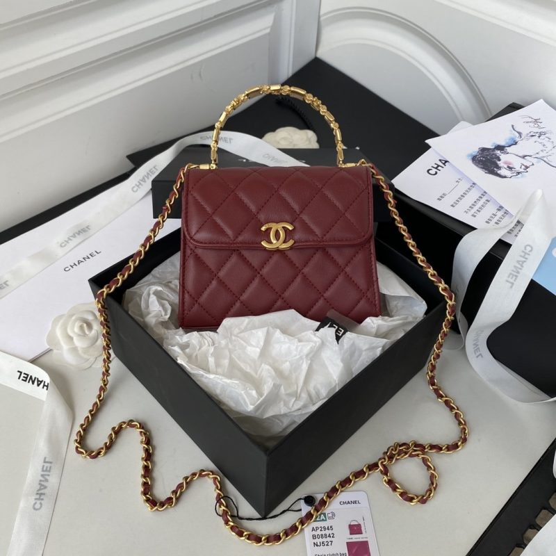 CHL Clutch With Chain Gold Hardware Red For Women, Women’s Handbags, Shoulder Bags 5.7in/14.5cm