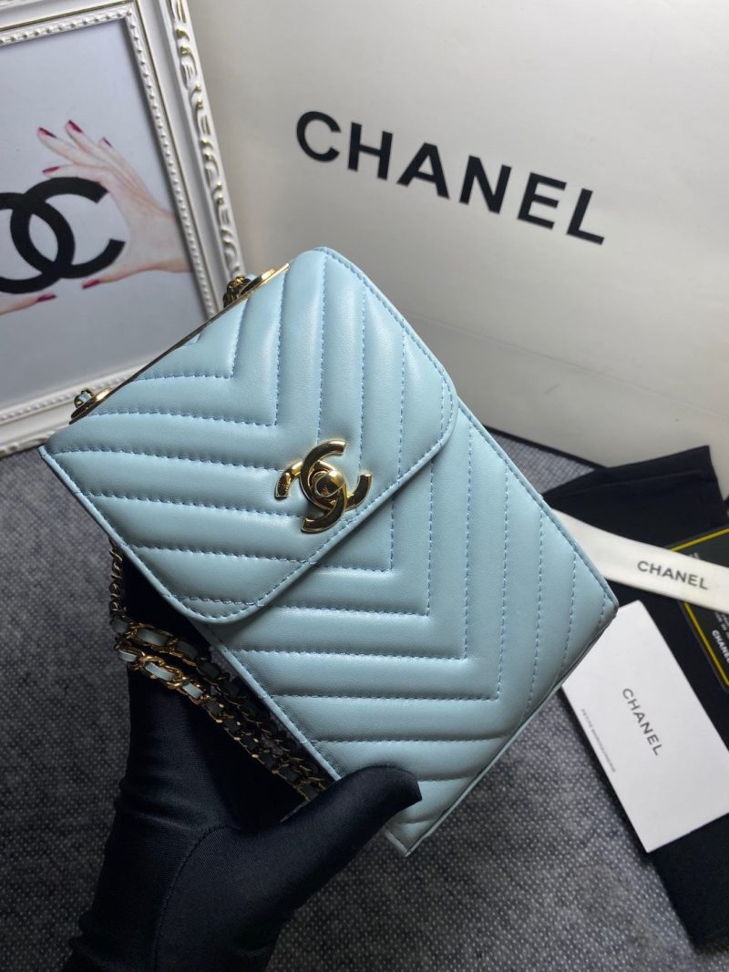 CHL Chevron Trendy CHL Phone Light Blue Bag For Women 18cm/7in - Image 2