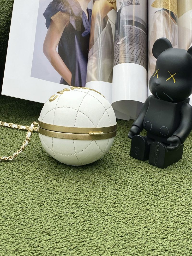 CHL Ball Bag White and Gold Chain Bag For Women 23.5cm/9.25in - Image 4