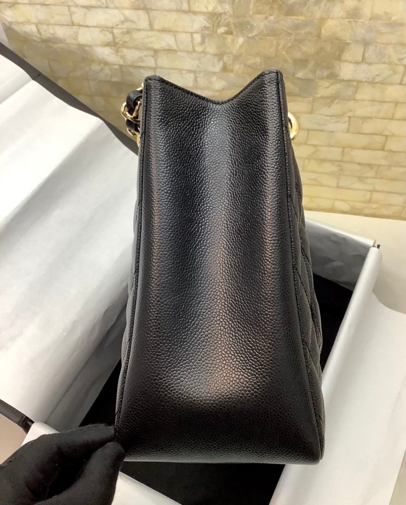 CHL Classic Tote Bag Gold Toned Hardware Black For Women 13.3in/34cm - Image 7