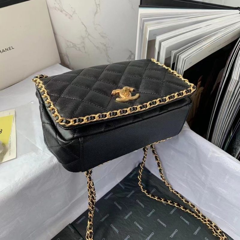 CHLFlapbag With Chain Black For Women, Women’s Bags 8.3in/21cm - Image 8
